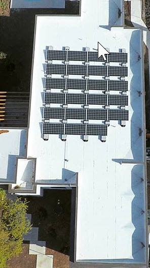 solar panels on roof of bulding